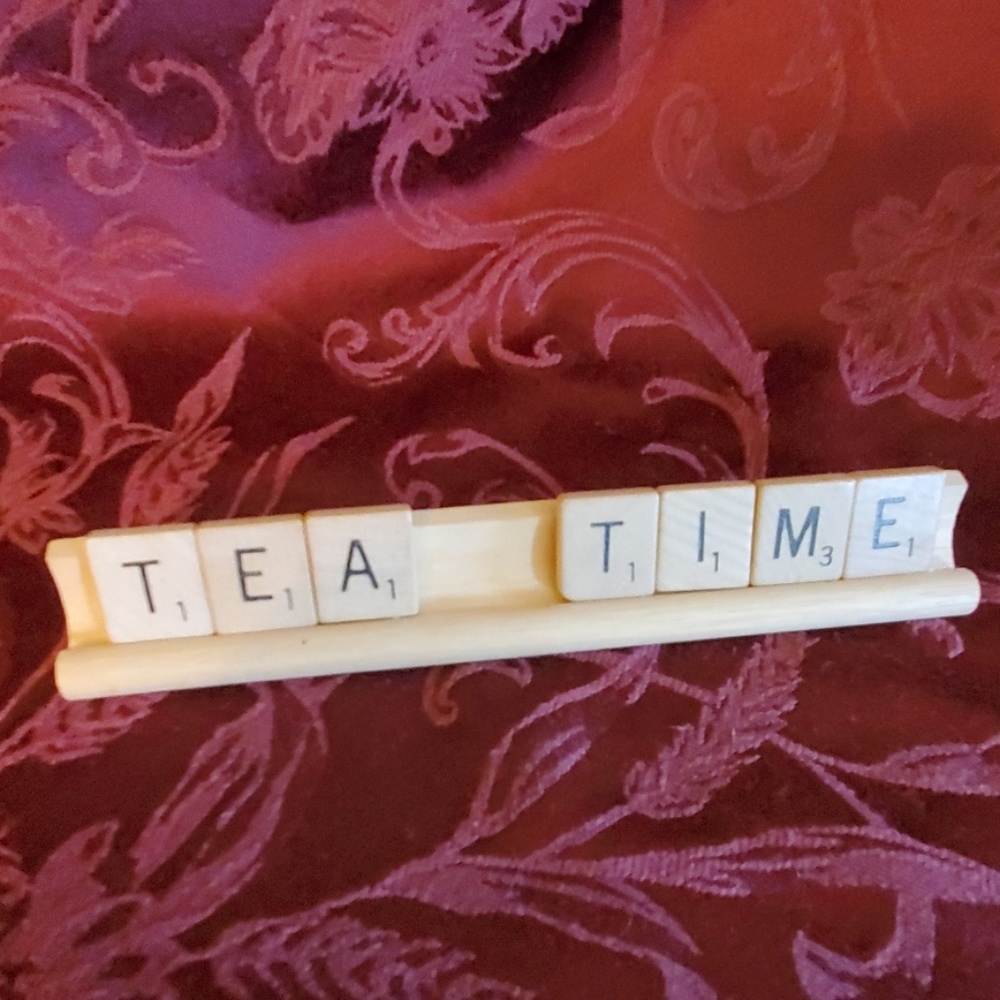 Handcrafted "Teatime" Scrabble sign